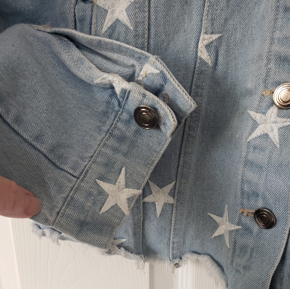 SANS SOUCI Jean Jacket Zodiac Stars Size Large Women's - Picture 4 of 6